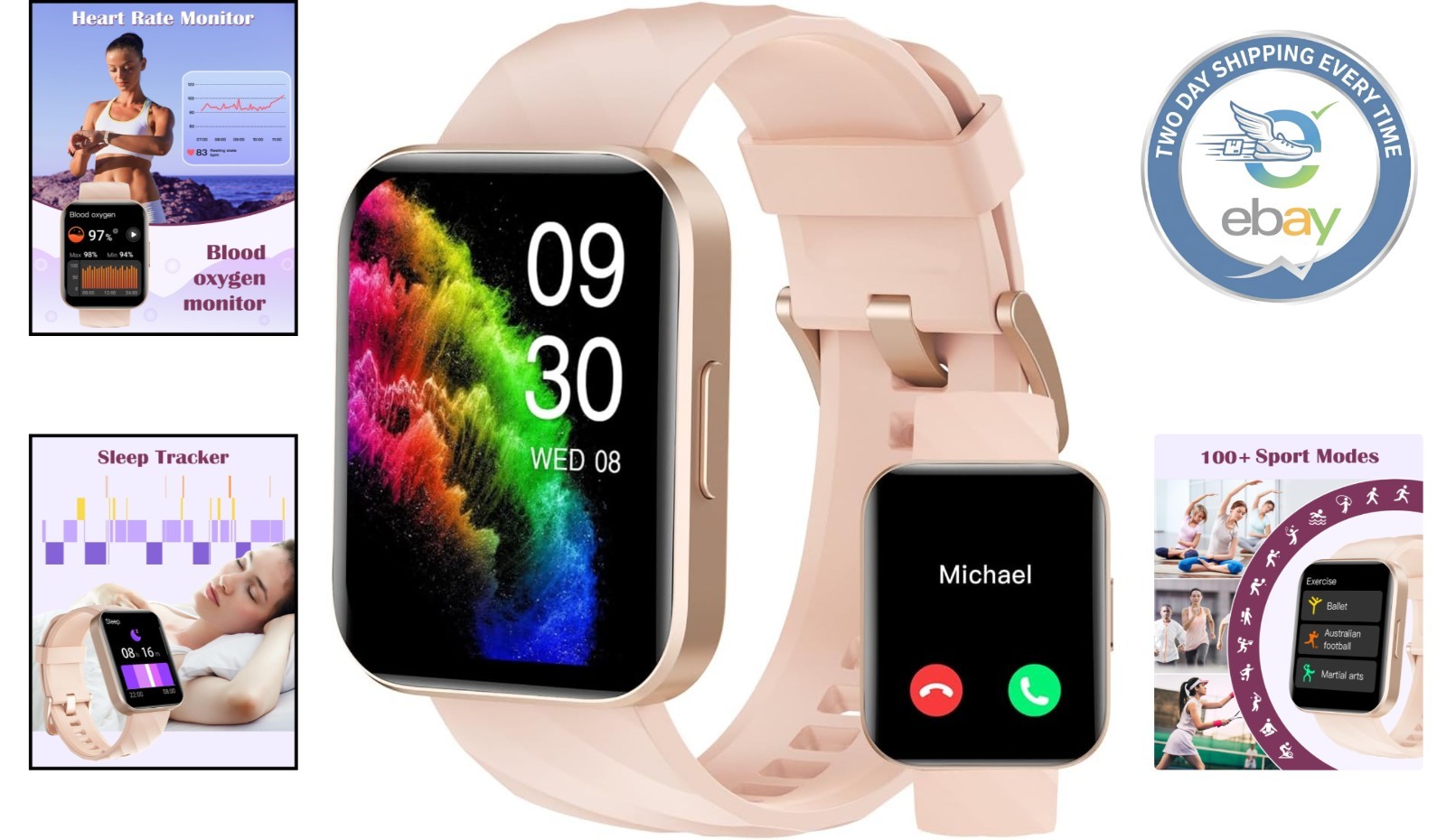 1.85” HD Smartwatch for Fitness | 100+ Sports Modes & Call Functionality