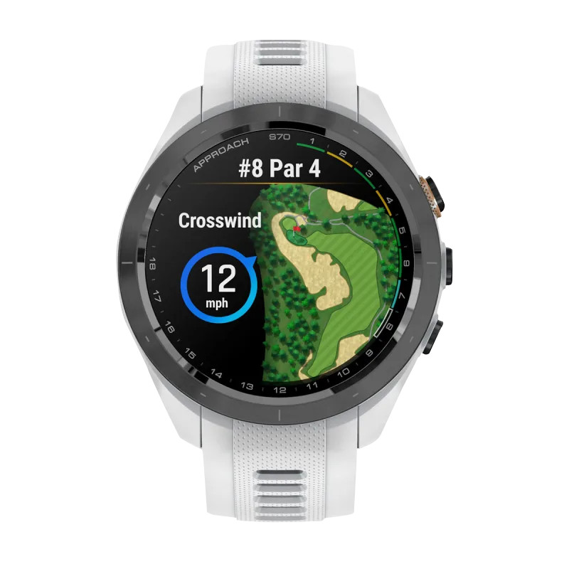 Garmin Approach S70, 42 mm Black/Peach with White Silicone Band (010-02746-00)