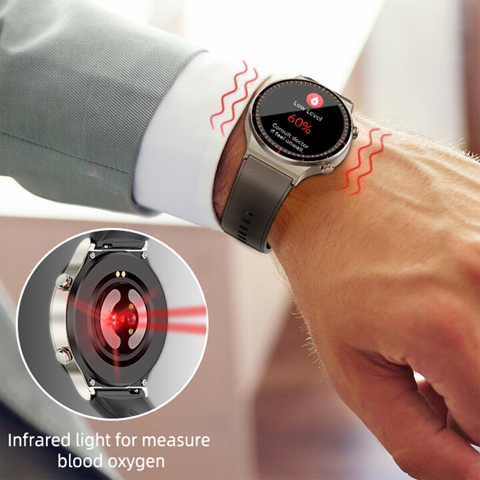 Smart Watch ECG Heart Rate Blood Oxygen Sleep Health Monitor Activity Tracker 1x