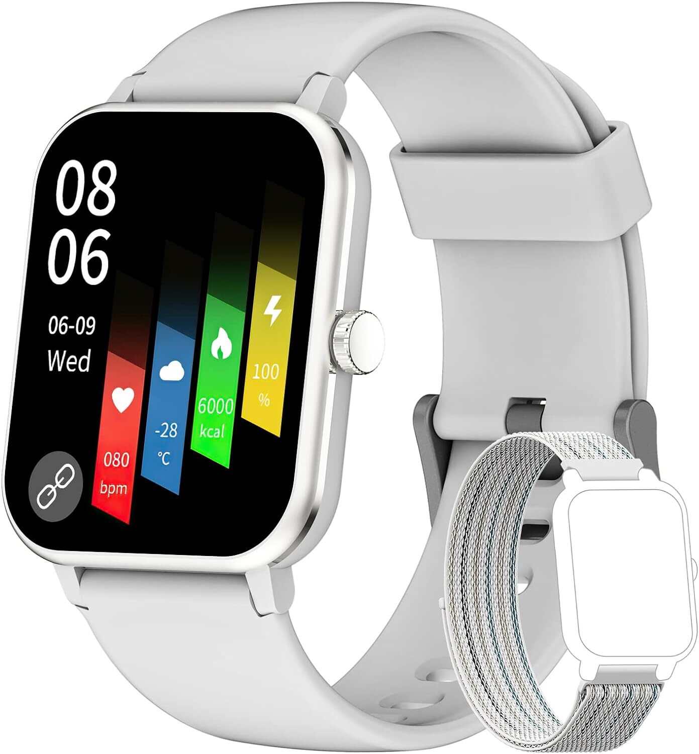 Fitness Tracker Smart Watch with Heart Rate Blood Oxygen Monitor for Woman Men