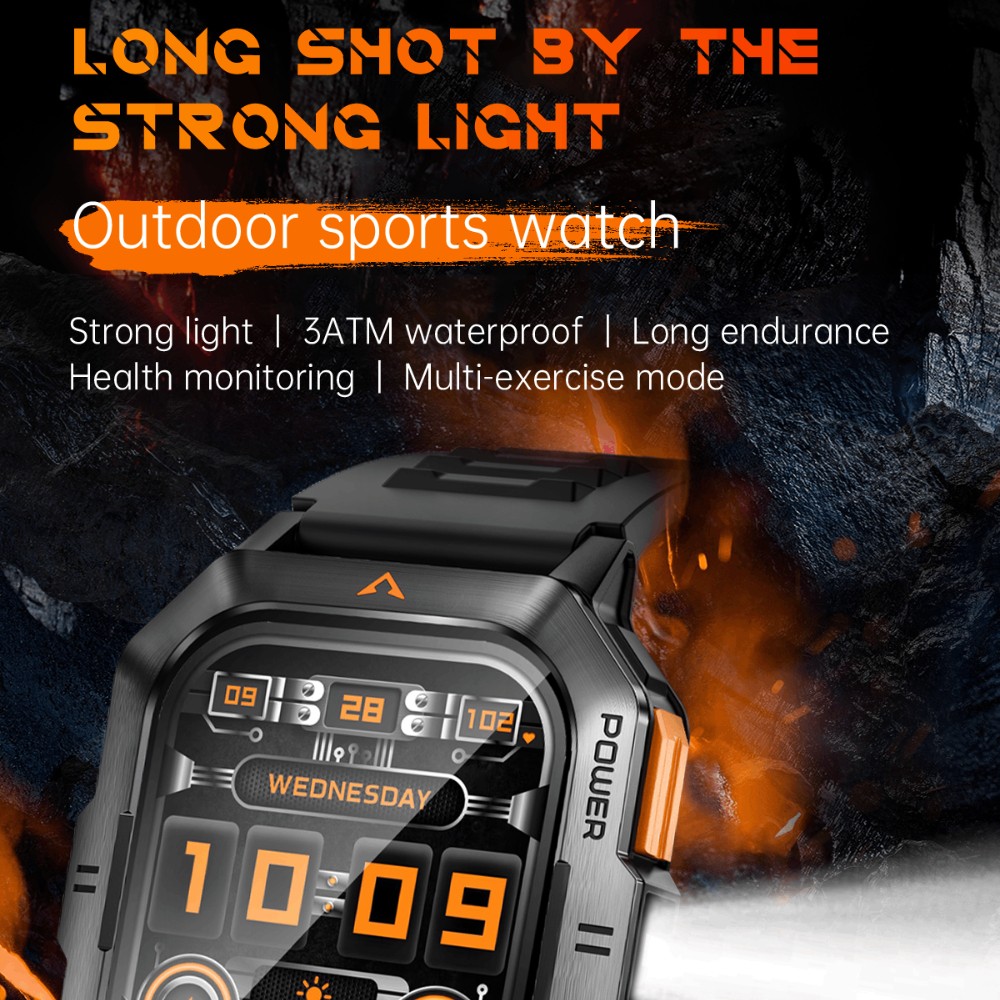 2.01″ HD Military Rugged Smart Watch (Answer/Make Call) Sports Fitness Tracker