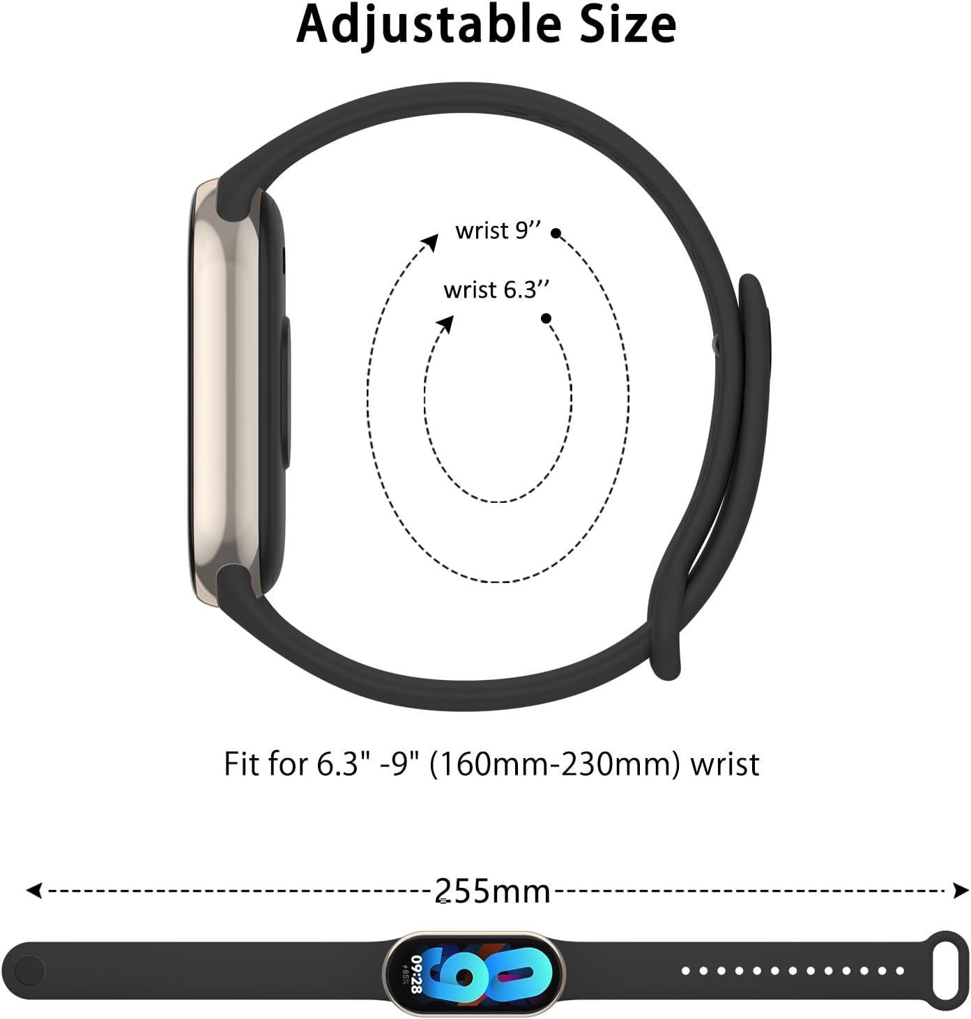 3 Pack Soft Silicone Strap Compatible with Xiaomi Smart Band 10/9