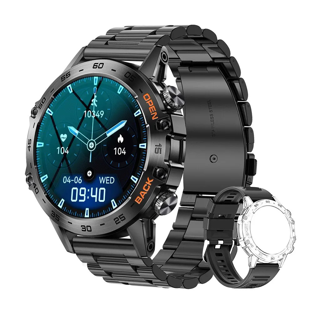 Steel 1.39 Inch Men Luxury Smart Watch Bluetooth Call Sport Fitness Tracker Heal