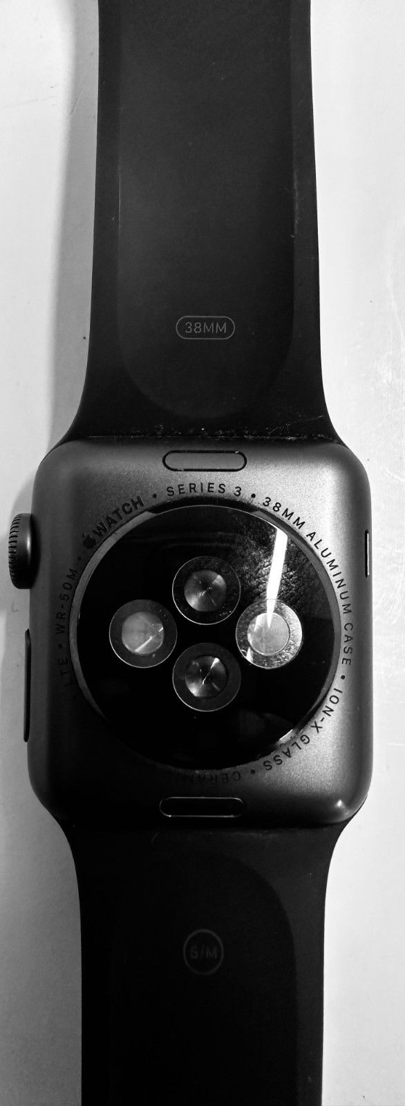Apple Watch Series 3 38mm Space Gray Aluminum Case Black Sport Band Cellular