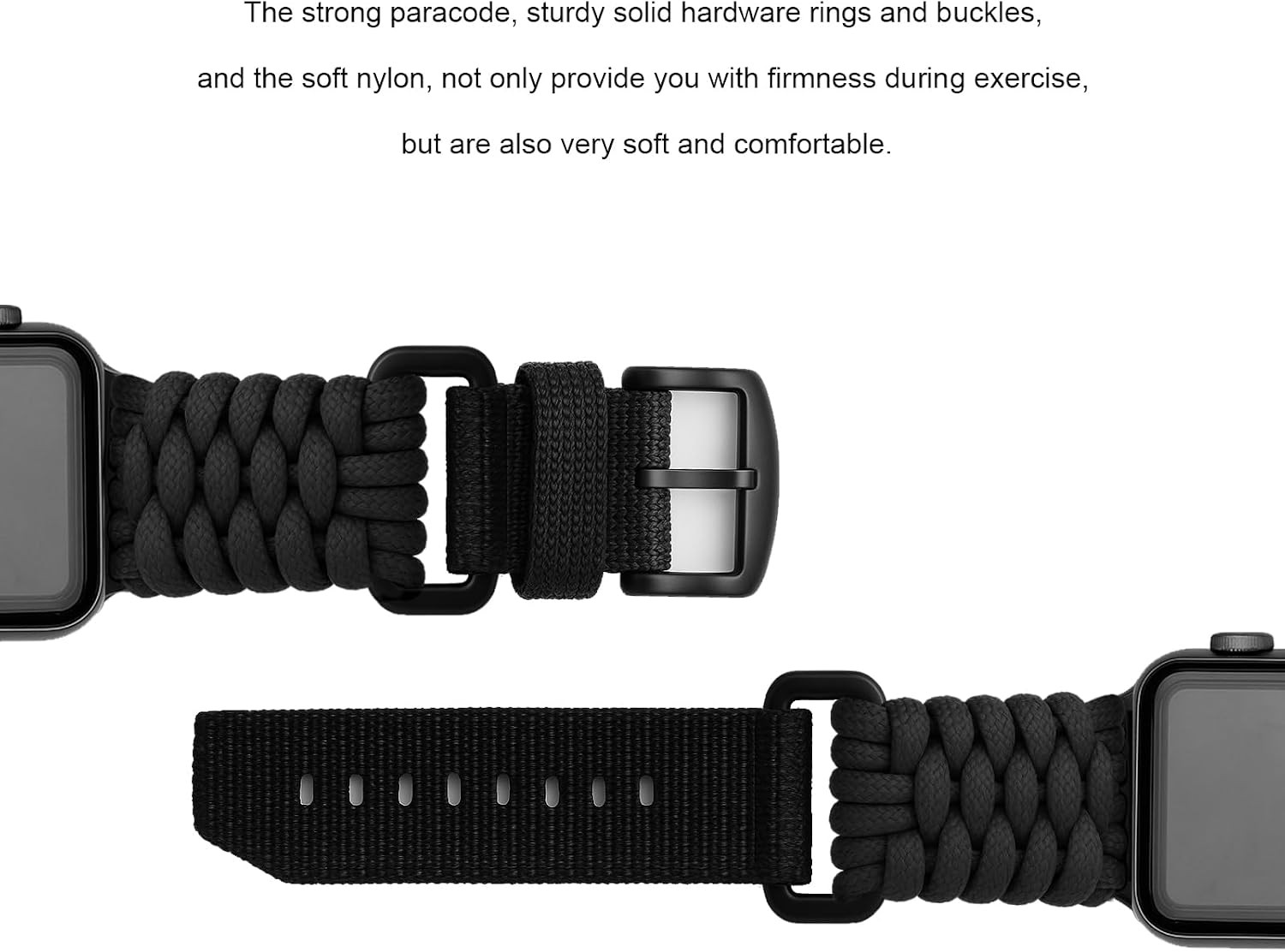 Breathable Nylon Paracord Band for Apple Watch 49mm 46mm 45mm 44mm 42mm Men Wome