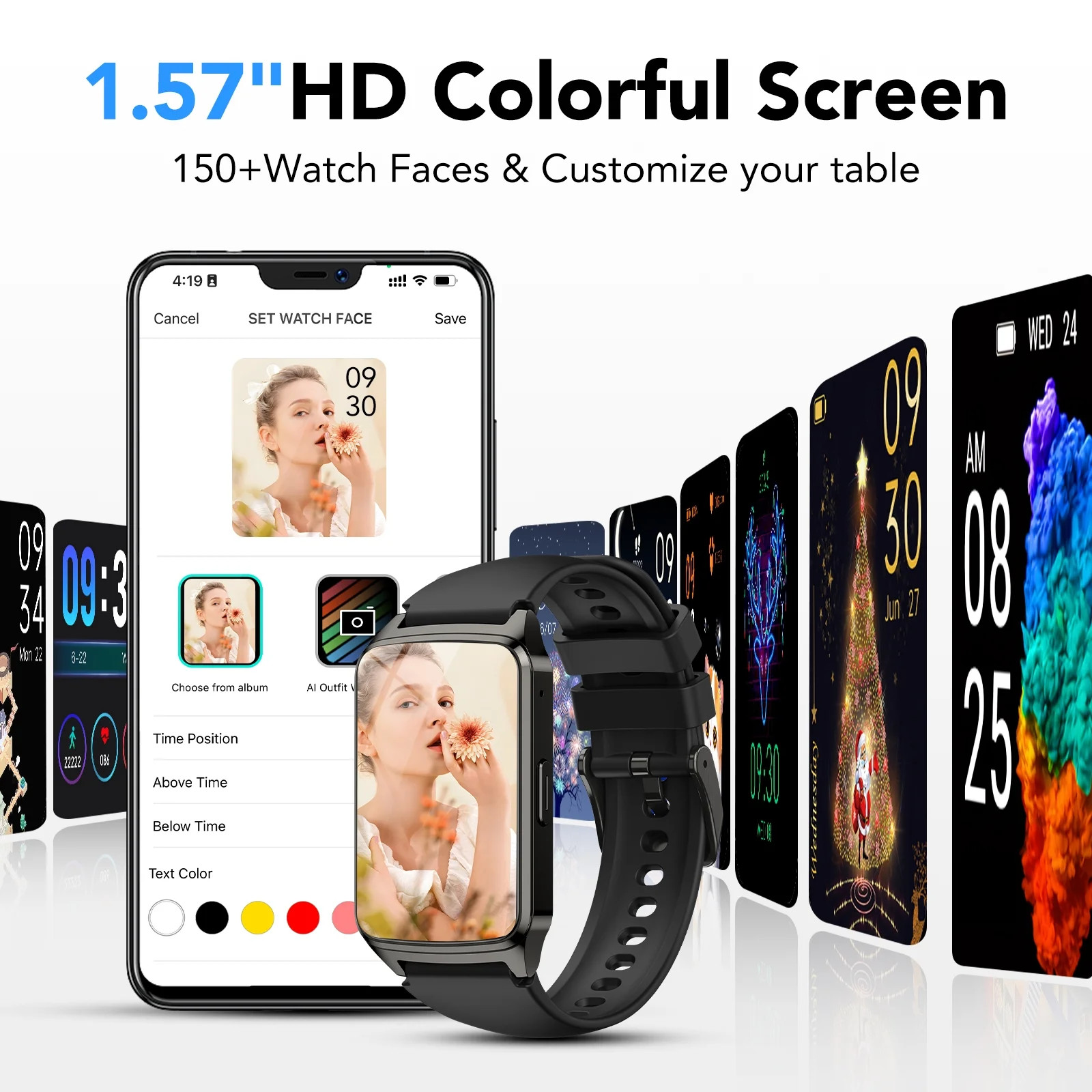 Smart Fitness Tracker Watch for Men & Women – Calls, 100+ Sports Modes, IP68