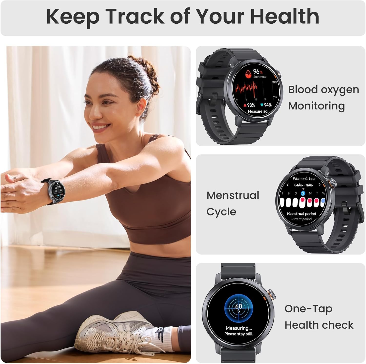 2025 KOSPET ORB Smart Watch Men & Women Heart Rate Monitor for iPhone&Android