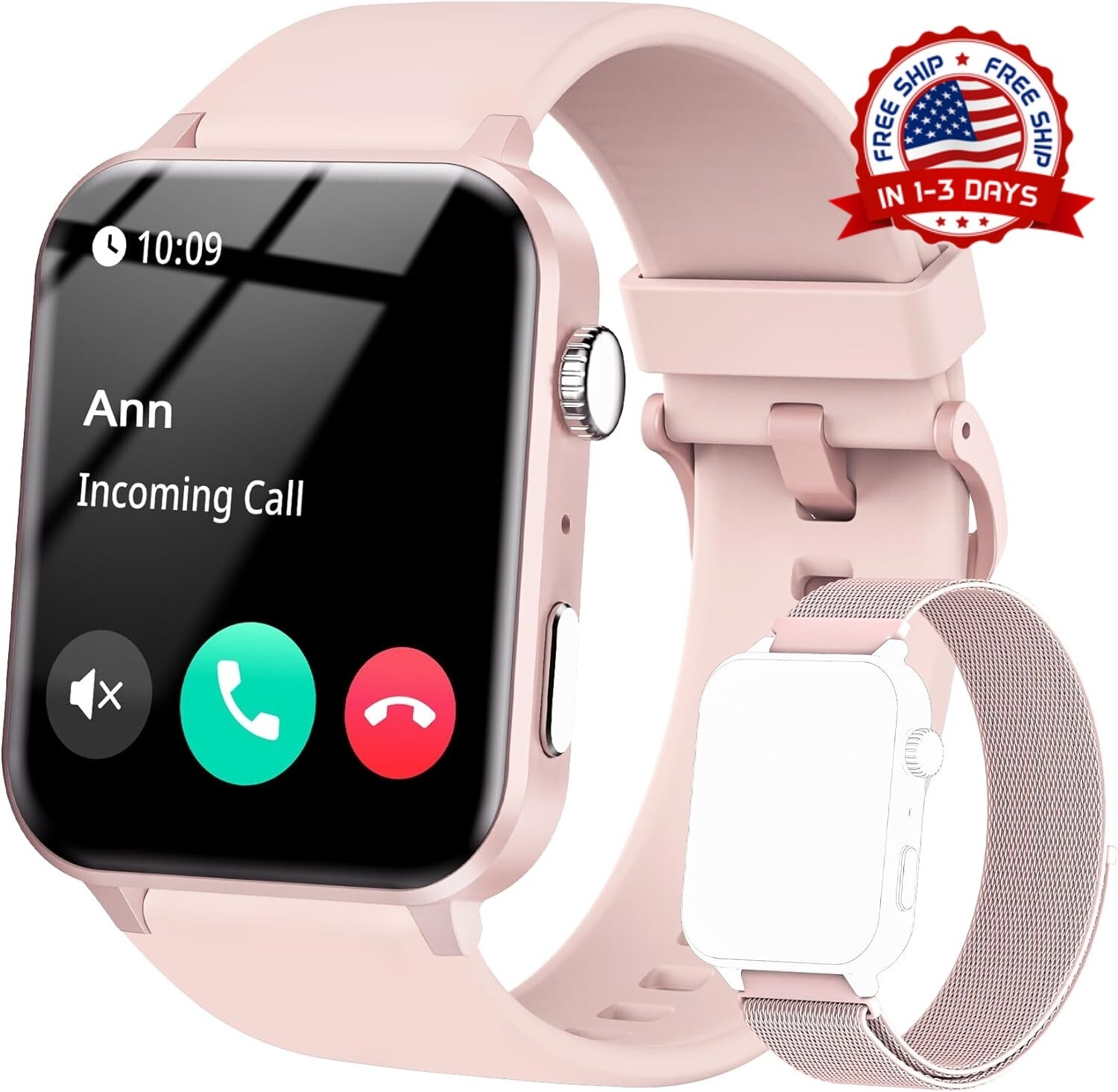 Reloj Inteligente Para Mujer Rosa Samsung Iphone Android En Oferta Impermeable