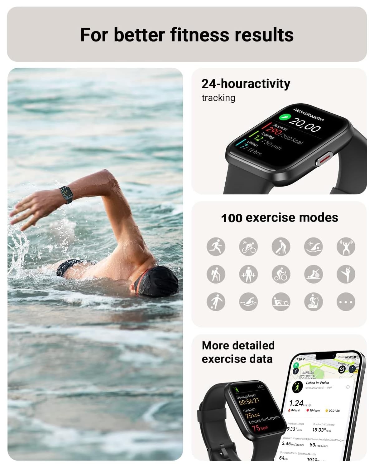 Smart Watch for Men/Women Android & iPhone, Alexa Built-in, 1.8″ Touch Screen…