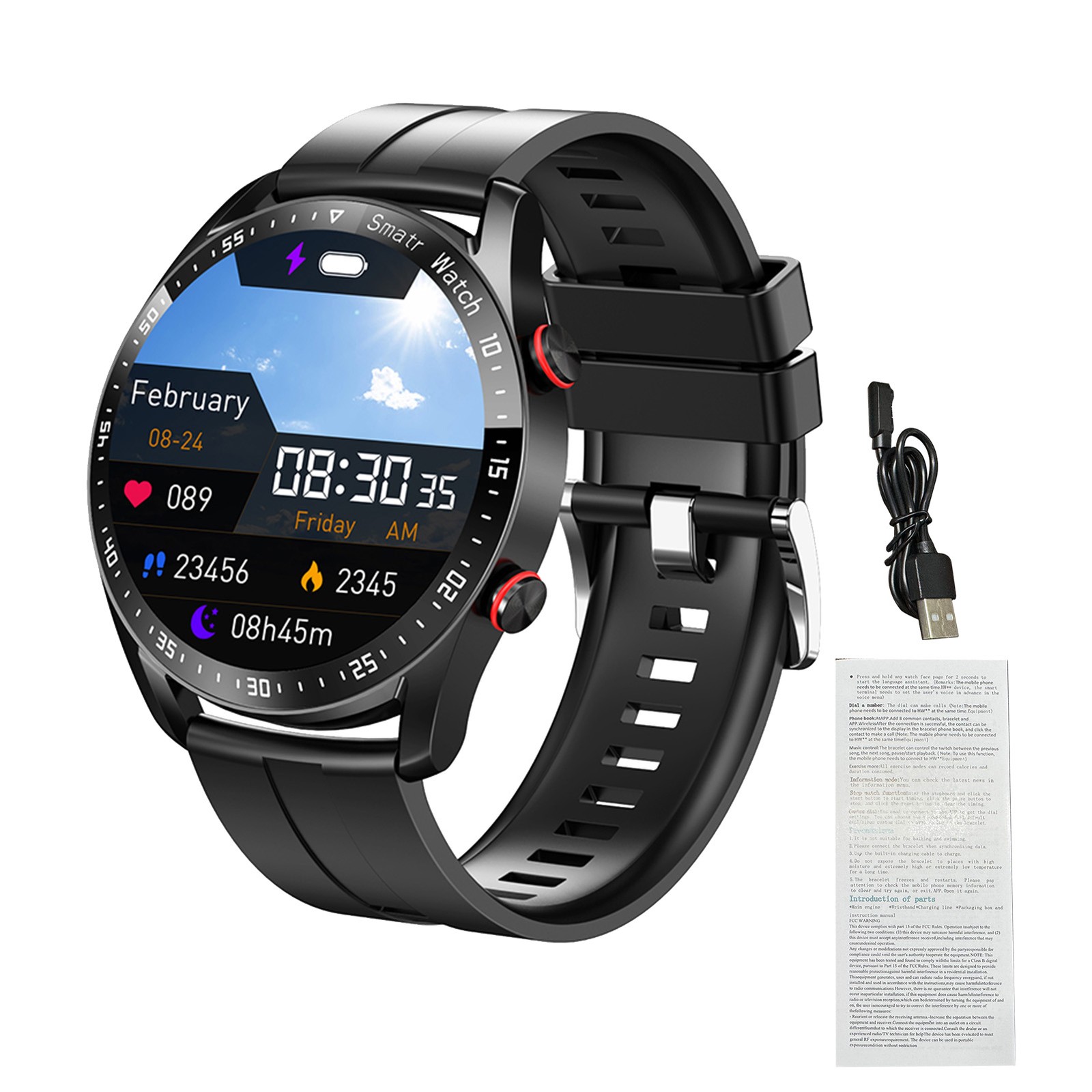 Smart Sports Watch With 1.52 Inch Screen BT Call Health Monitoring Multi-Sp AUNC