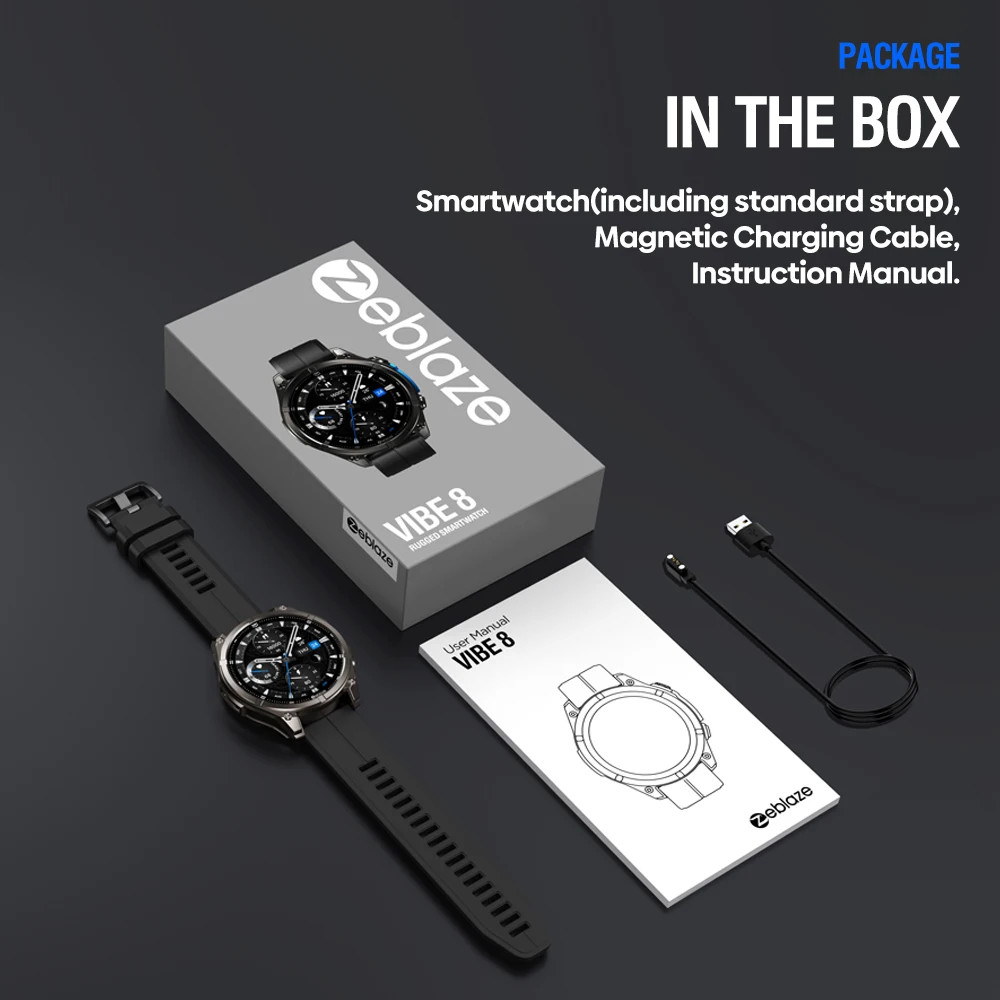 NEW 2025 Zeblaze VIBE 8 Voice Calling 1.43 AMOLED Display Smart Watch Built In