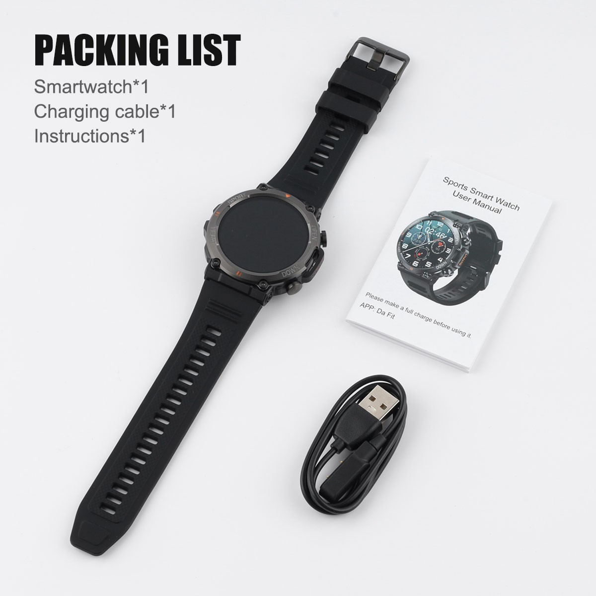 1.39 Inch Smartwatch with Heart Rate Blood Oxygen Sleep Monitor Fitness Tracker