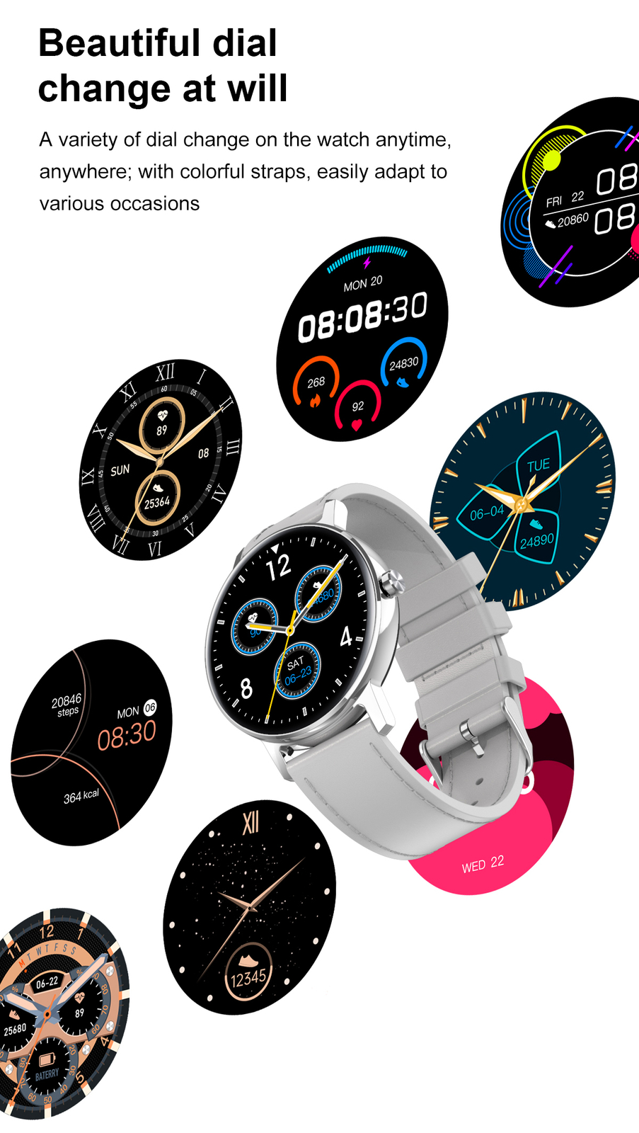 Smart Watch IP67 Waterproof Activity Tracker Bluetooth Call Wristwatch for Phone