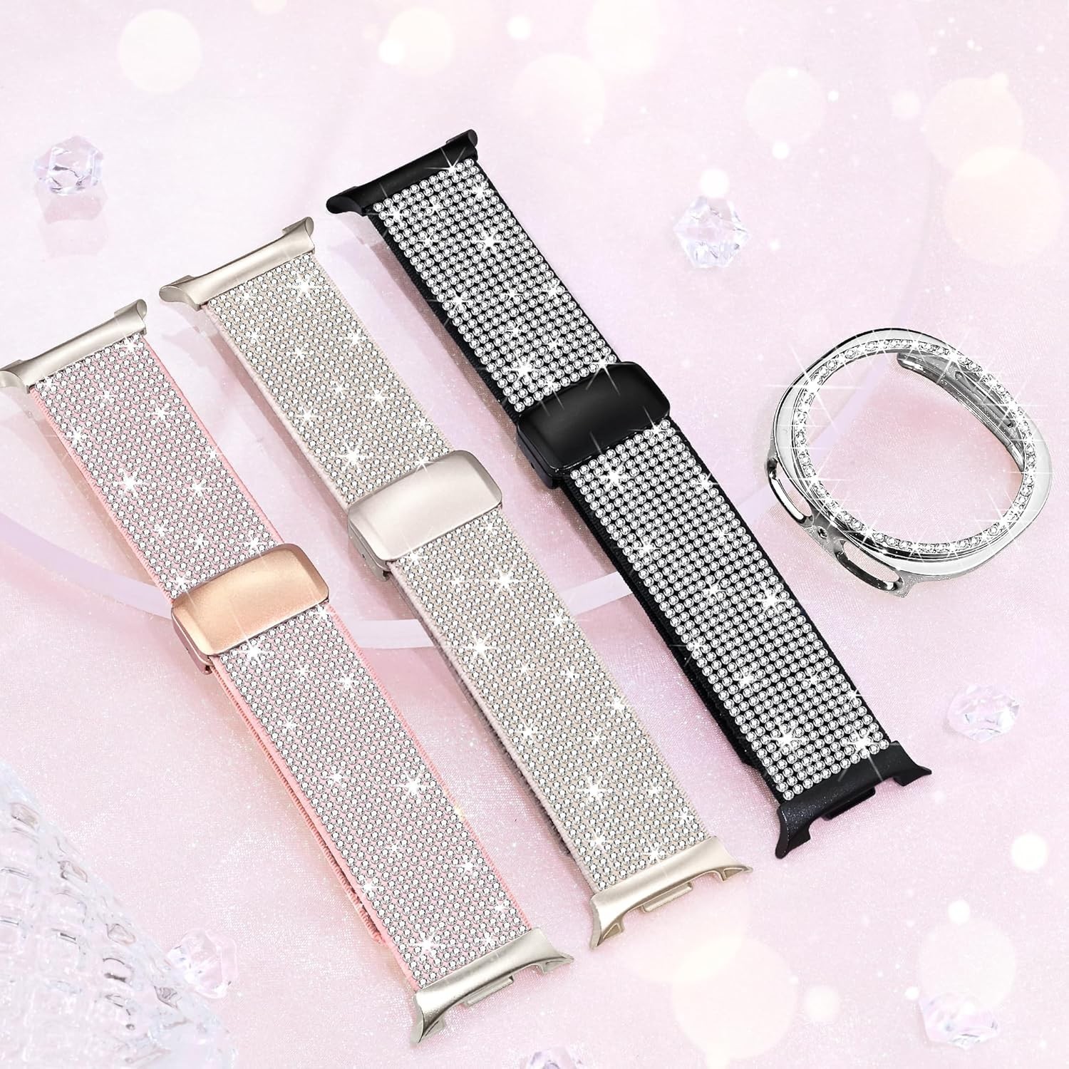 Samsung Galaxy Watch 8 40mm Bling Band with Protective Case for Women