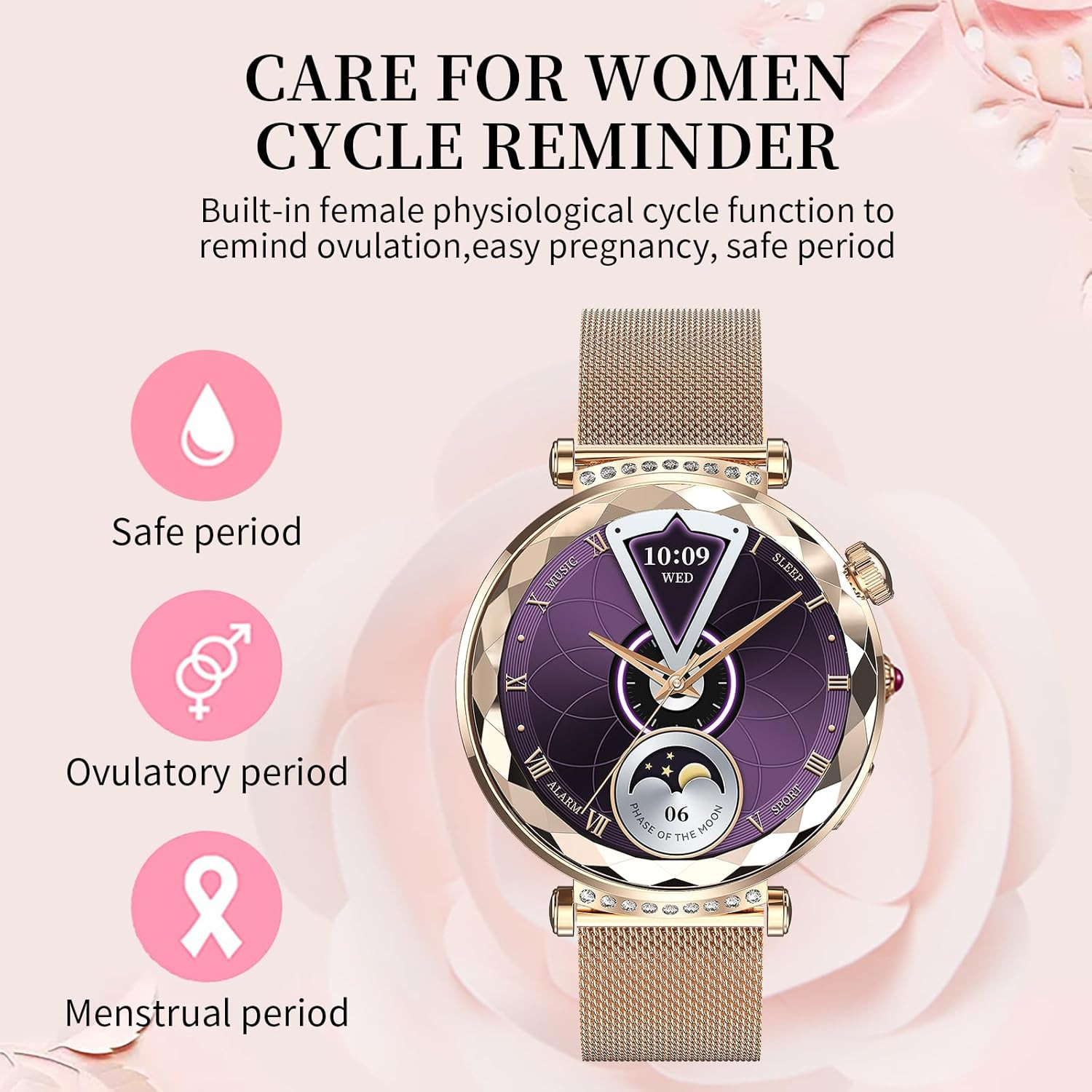 Smart Watch for Women, Fitness Tracker for Android/Ios, 1.19″ AMOLED Screen Smar