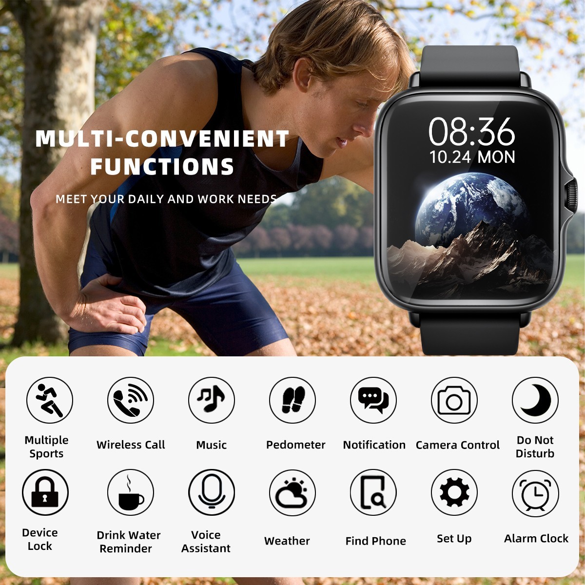 2025 Smart Watch For Men/Women, Waterproof Smartwatch Bluetooth iPhone Android
