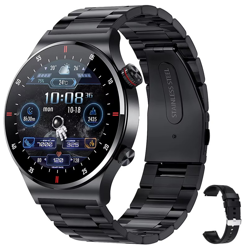 GPS ECG+PPG Bluetooth Call Smart Watch Men 2025 Sports Bracelet NFC Waterproof C
