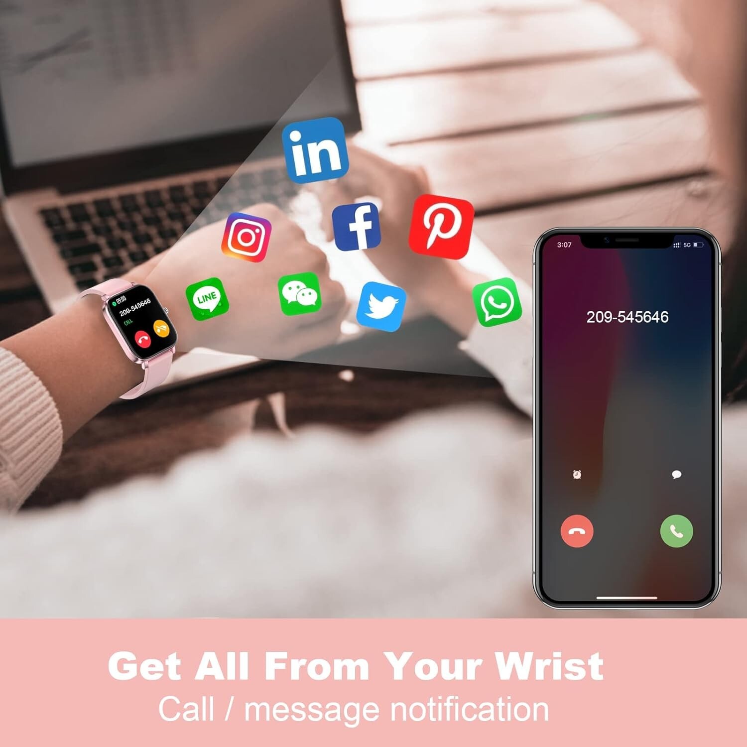 Women’s Small Smart Watch SmartWatch For Apple iPhone iOS and Android