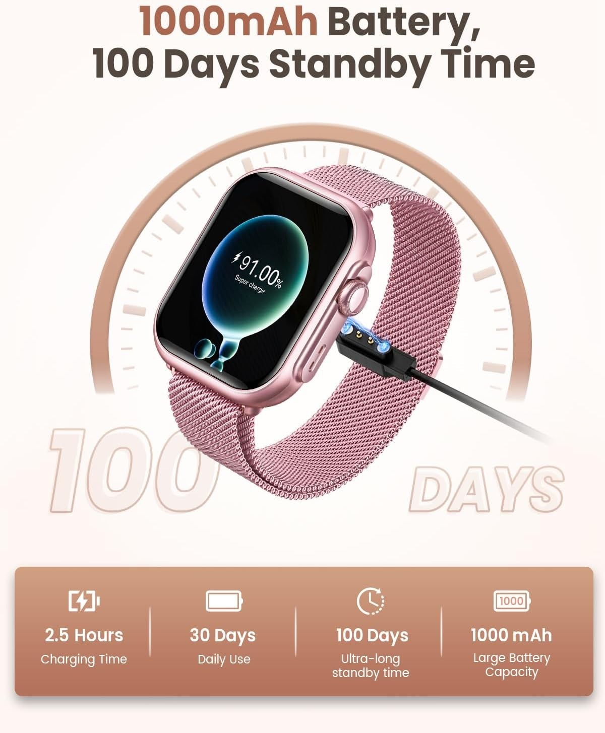 Multi-Functional Smart Watch for Women – Bluetooth, GPS, and Health Monitoring