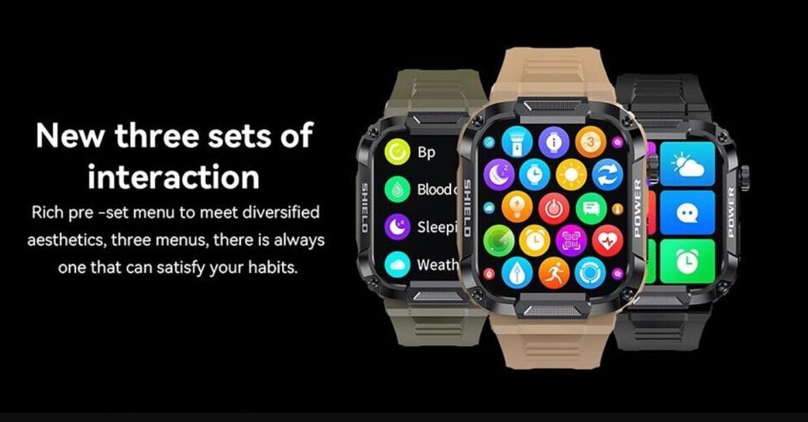 Smart Watch Outdoor Military for Men and Women Kids (Bluetooth Call, Waterproof)