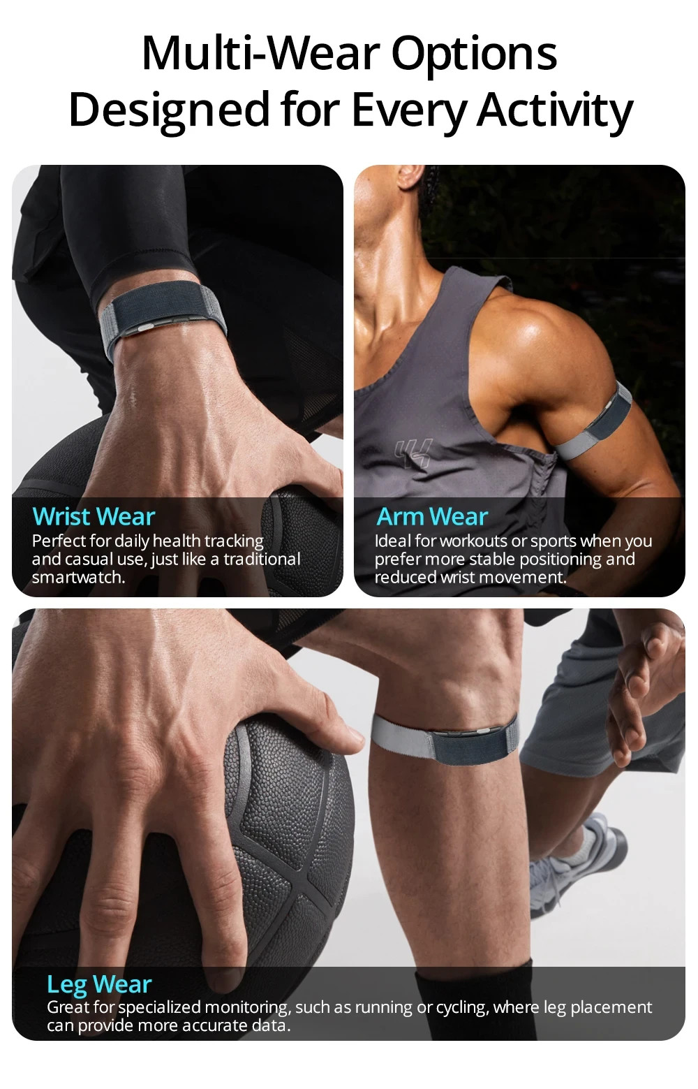 VALDUS VITRO Smart Bracelet Heart Rate No Screen Fitness Tracker Waterproof