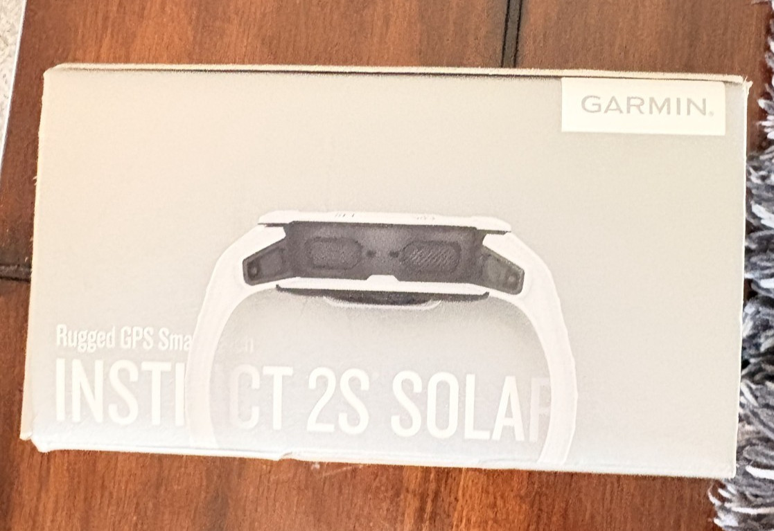 NEW-OPEN BOX- Garmin Instinct 2S Solar Rugged GPS Smartwatch- WHITE
