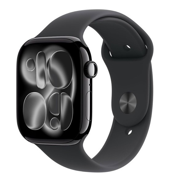 Apple Black Smart Watch 41mm Aluminum Case Fluoroelastomer Band GPS Touch Screen
