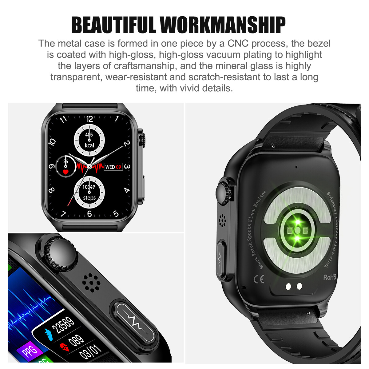 Smart Watch for Men Smartwatch Bluetooth Call for iOS Android Health Monitoring