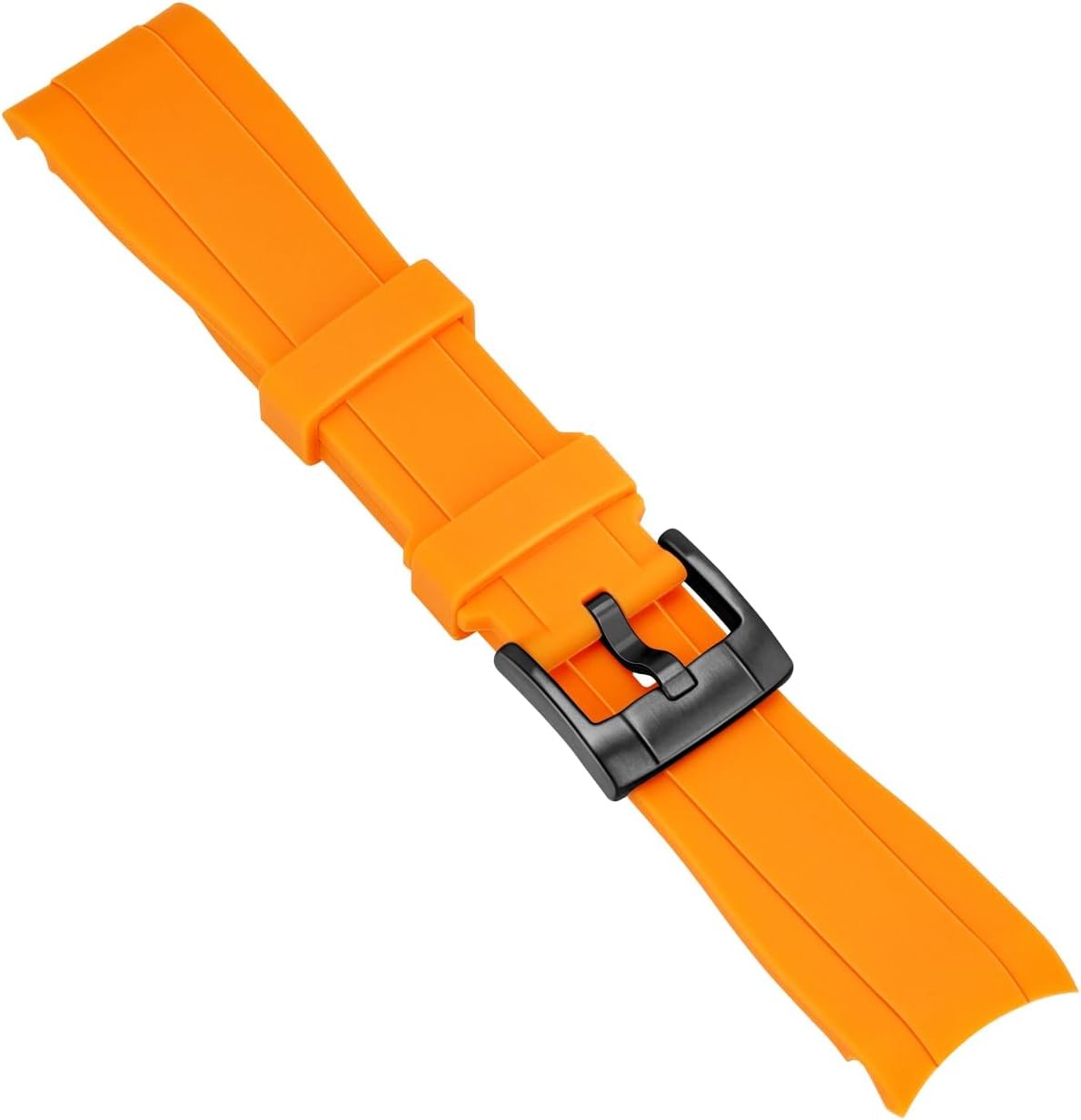 18mm 20mm 22mm Silicone Rubber Watch Band for Traditional Watches, Curved Ends