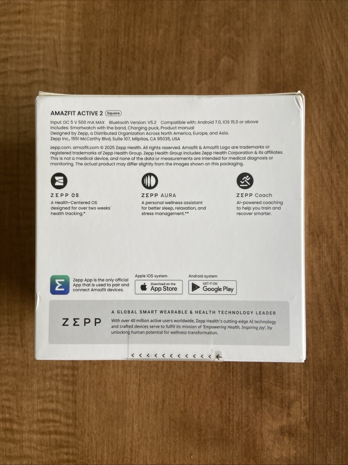 Amazfit Active 2 Premium Smart Watch (Square) Brand New SEALED