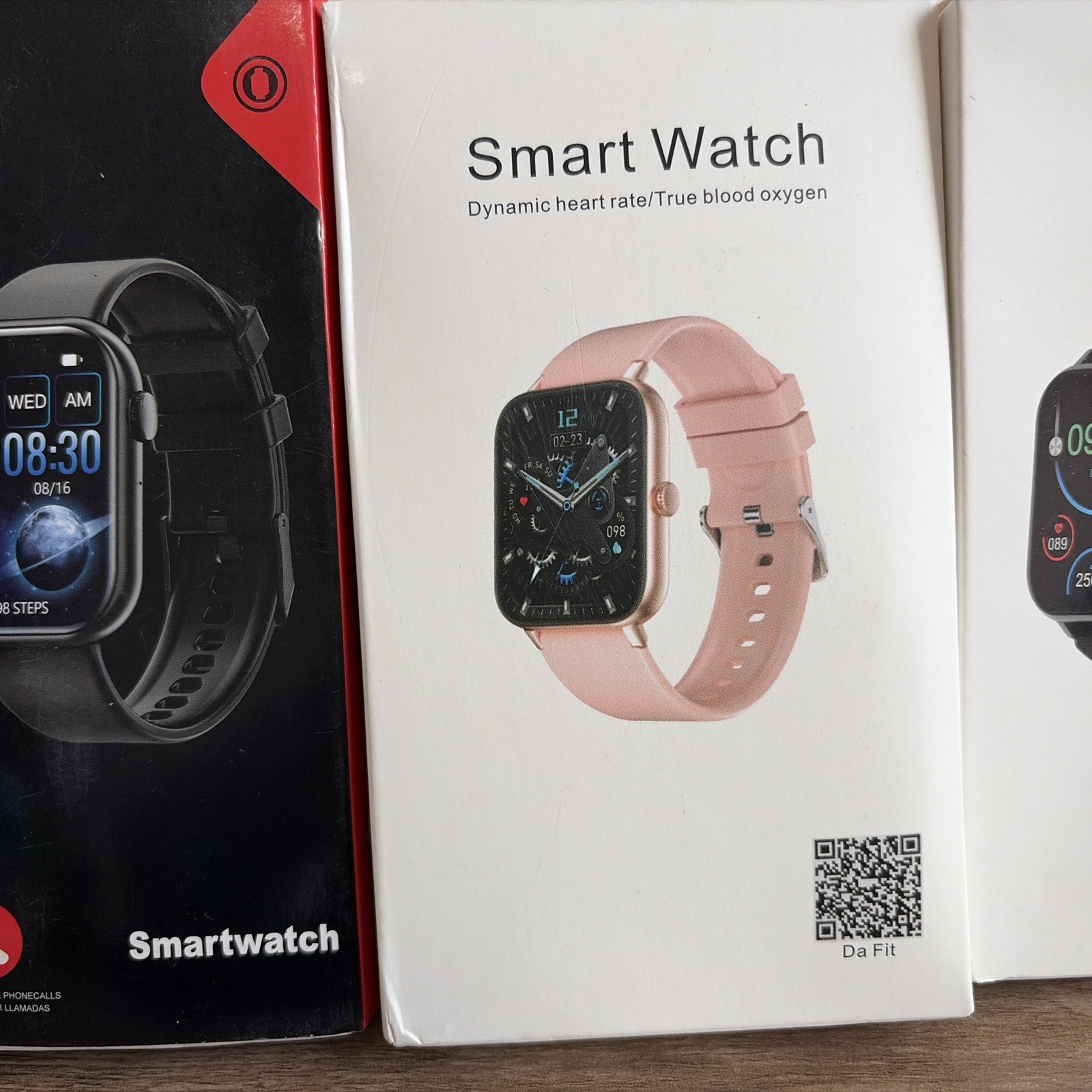 Smart Watch Men/Women, Waterproof Smartwatch 2 Pink 1 Black 1 Gold