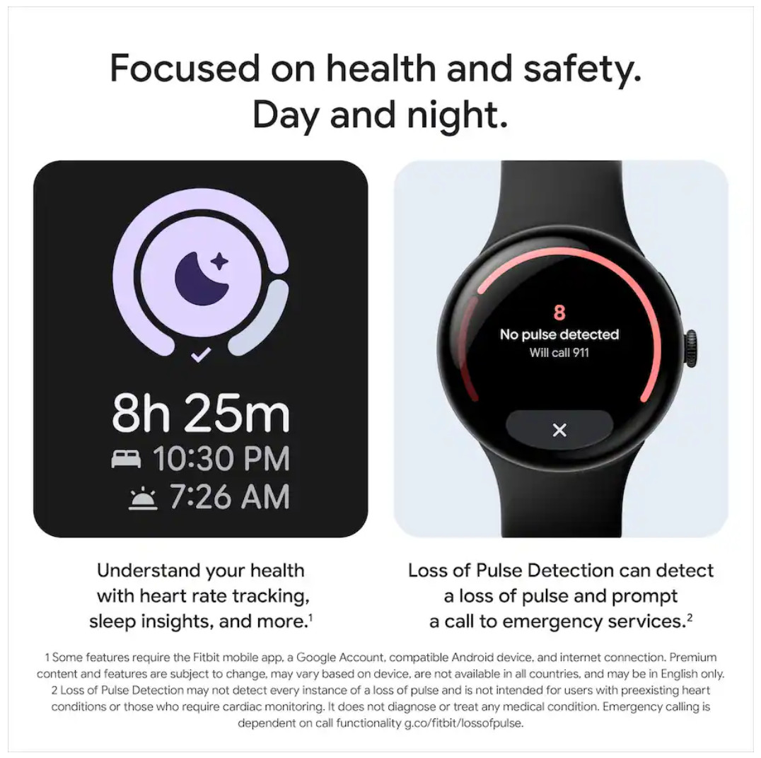 NEW Google Pixel Watch 4 45mm Wifi GPS Matte Black Case Obsidian Band AI Gemini