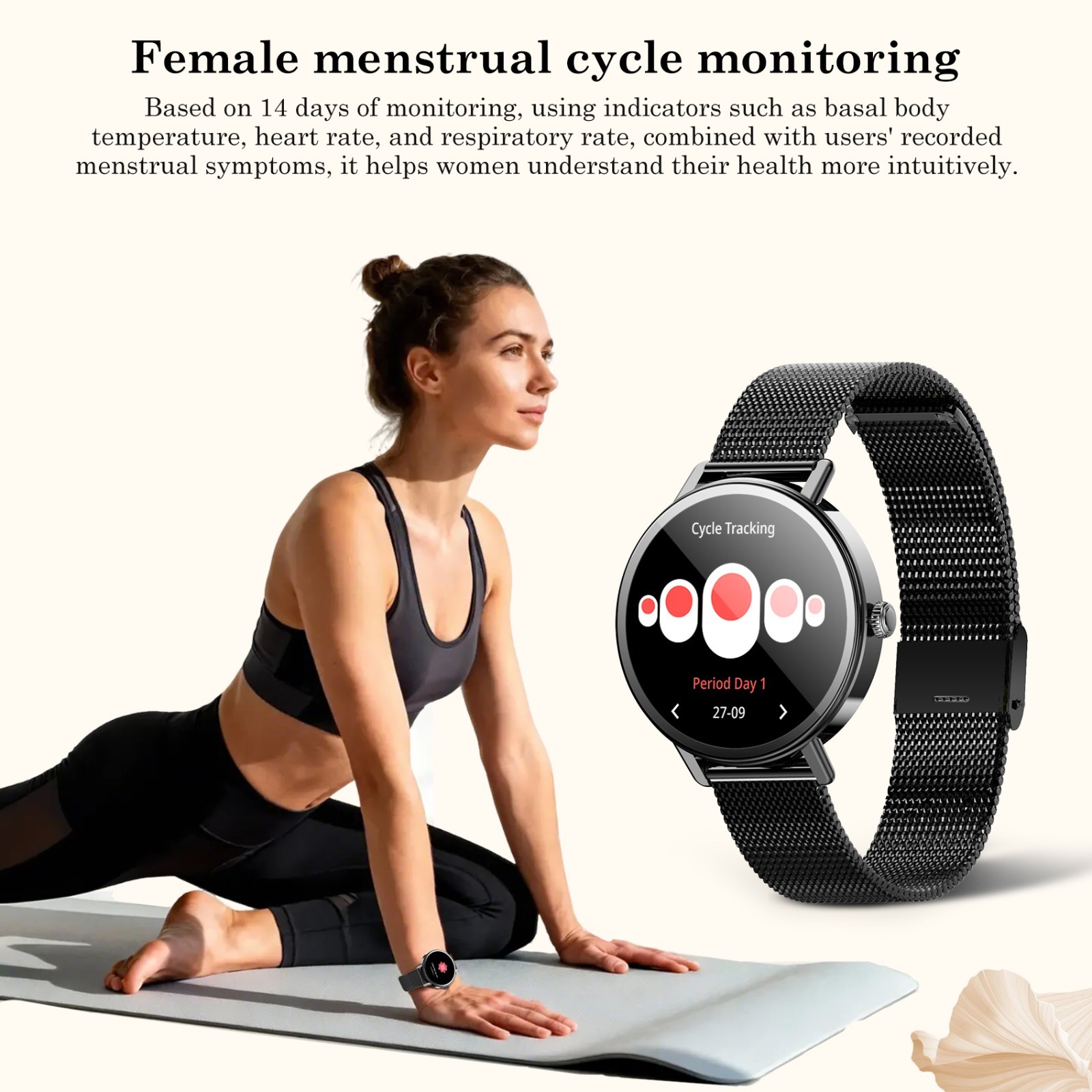 1.26″ TFT Smartwatch Women Ladies Fitness Tracker Smart Watches For iOS Android