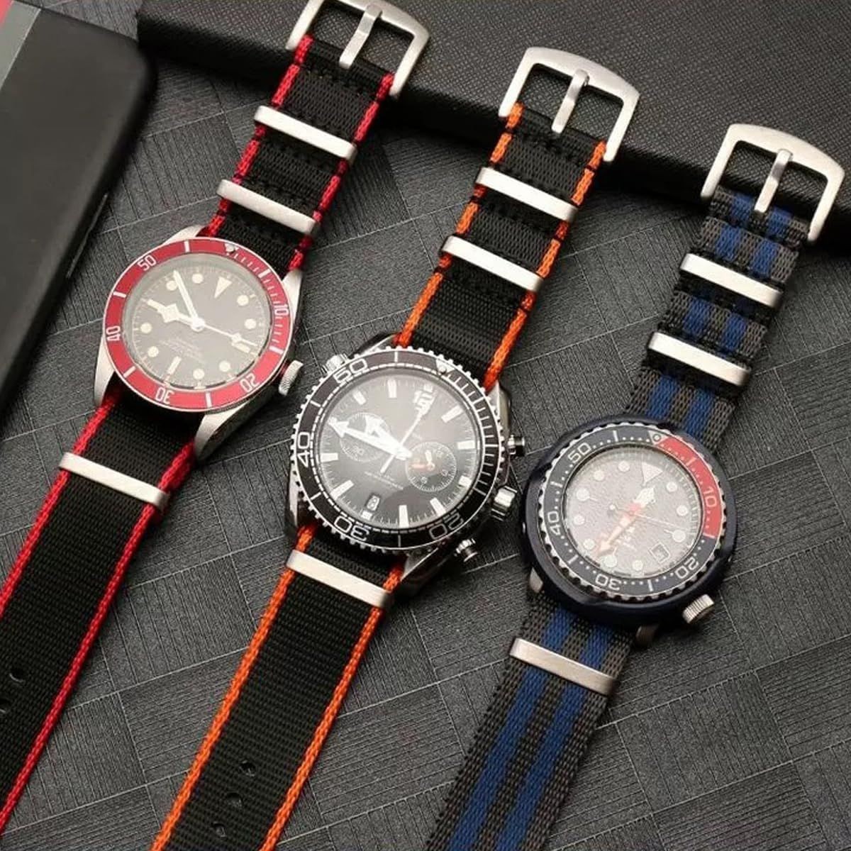Strap For Smart Watch, 18mm/20mm/22mm/24mm, Military Ballistic Nylon