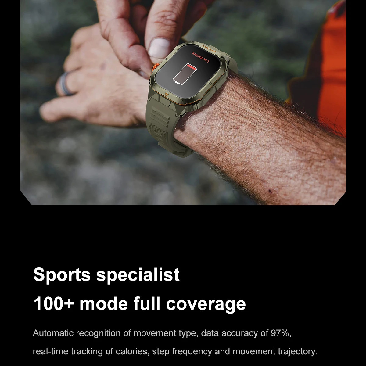 2.01″ Military Smart Watch For Men’s Sport Heart Rate Fitness Tracker Wristwatch