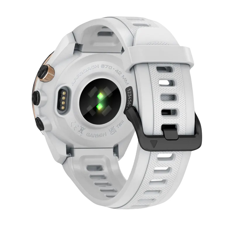 Garmin Approach S70, 42 mm Black/Peach with White Silicone Band (010-02746-00)