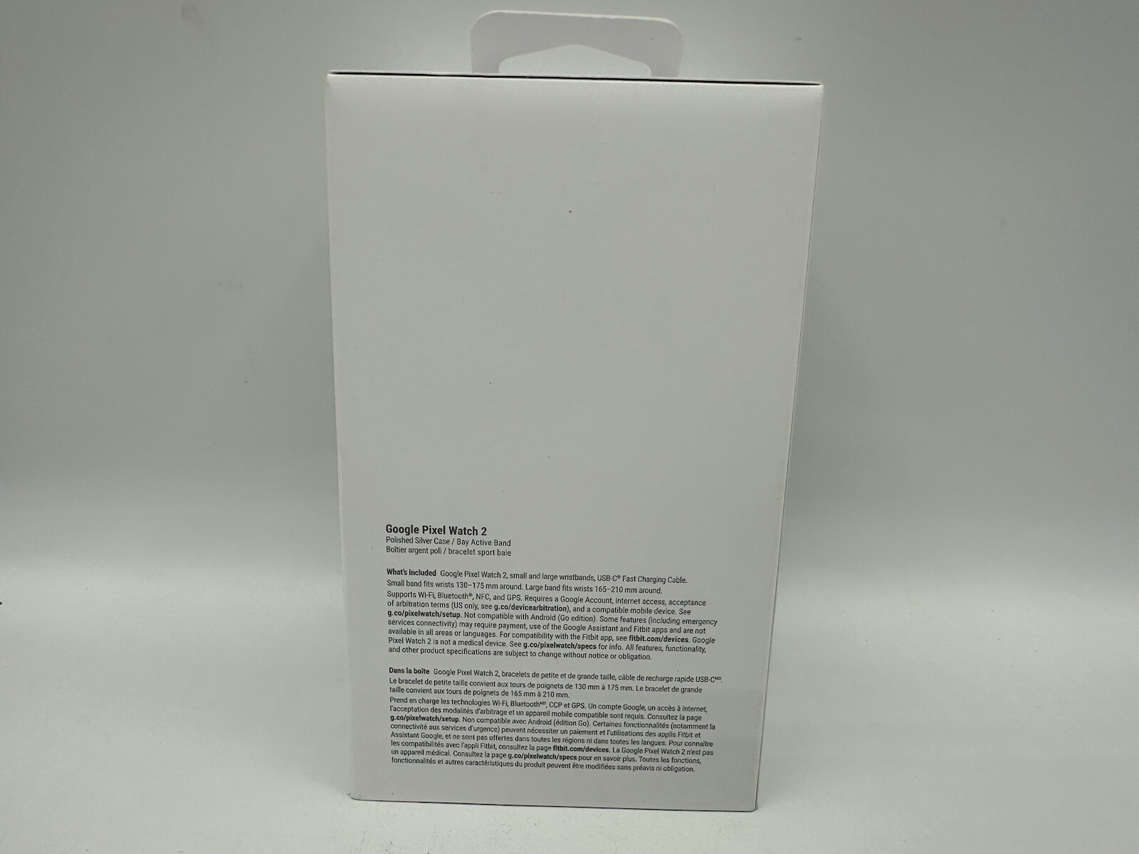 Google Pixel Watch 2 Wi-Fi 41mm Silver Aluminum Case Blue Band GA05032-US New