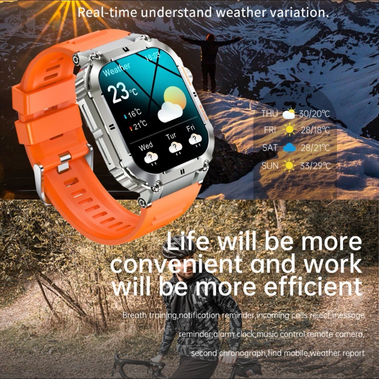 K57 Tactical Smartwatch Rugged 1.96″ HD Call Waterproof Military Grade Watch