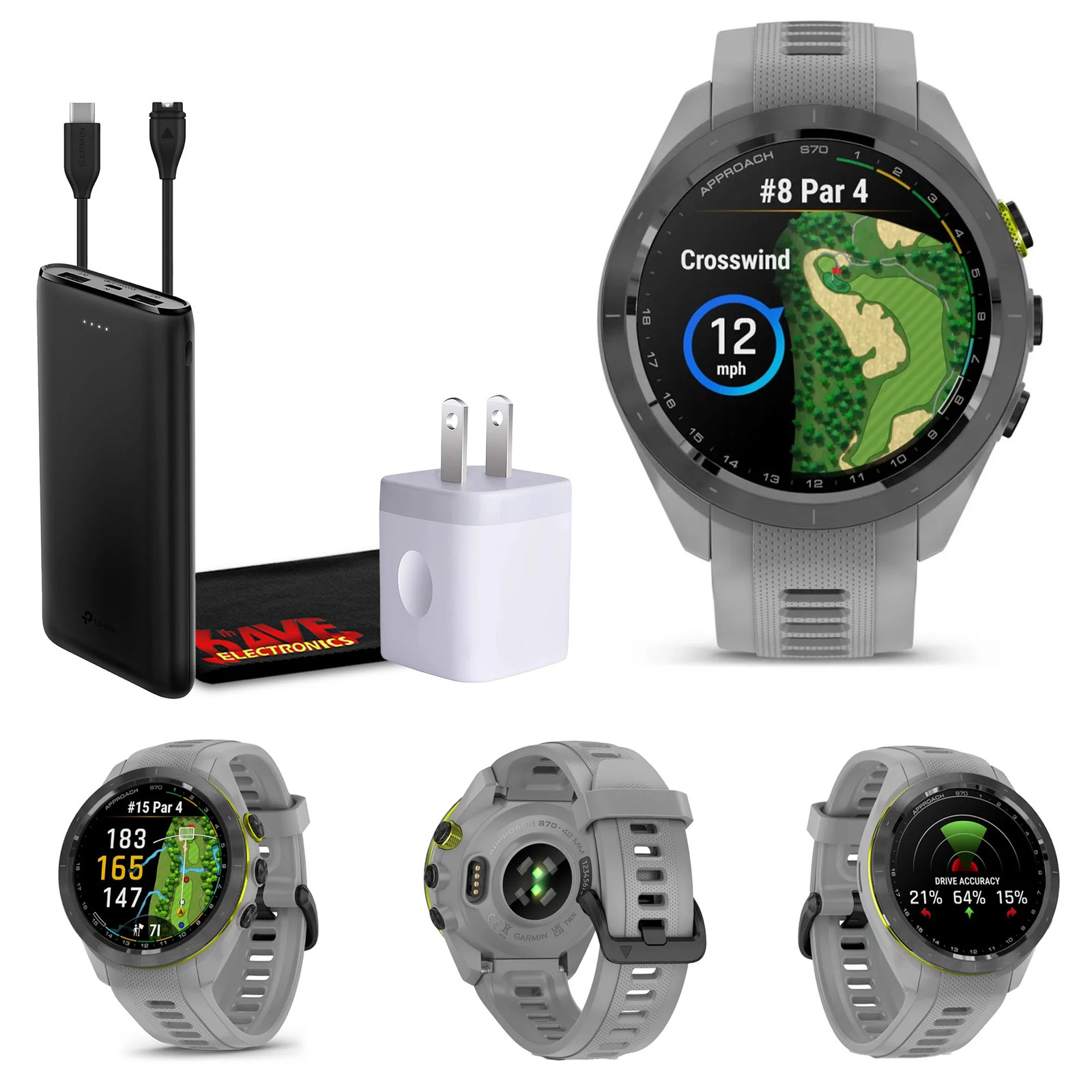 Garmin Approach S70 42MM Fitness Tracker Watch GPS Golf Smartwatch For Men-Gray