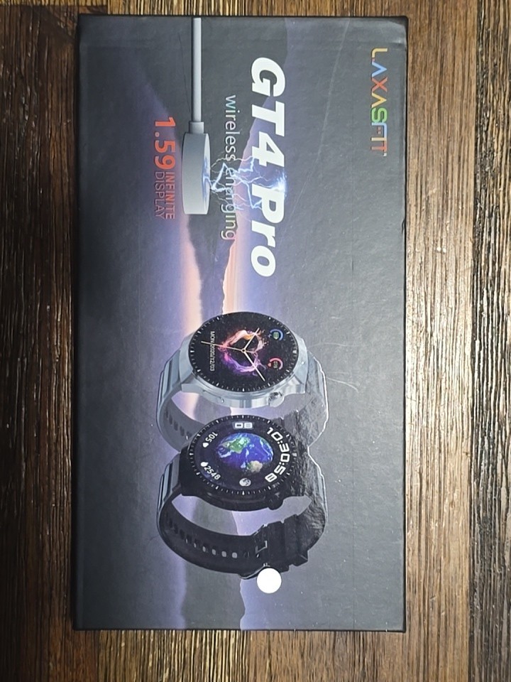New! GT4 PRO Smartwatch- 1.59″ Display-Android OS-2 Bands/black & SS