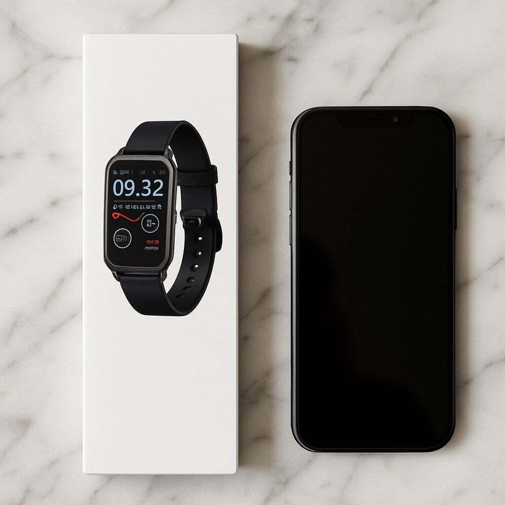 Smart Watch Rectangular Black Band Fitness Tracker
