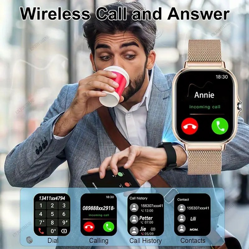 New Smartwatch phone answering/calling multi-sport mode message reminder view su