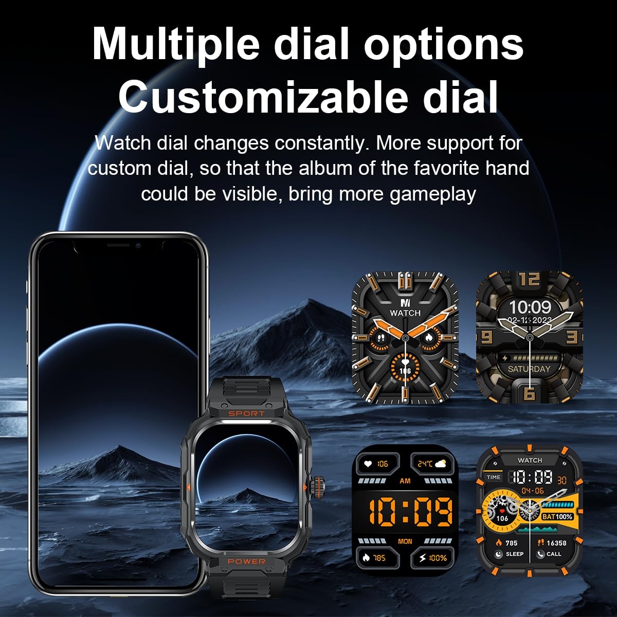 Fanchengzi Smart Watch Earbuds For Men 2.01 Hd Screen Military Watch