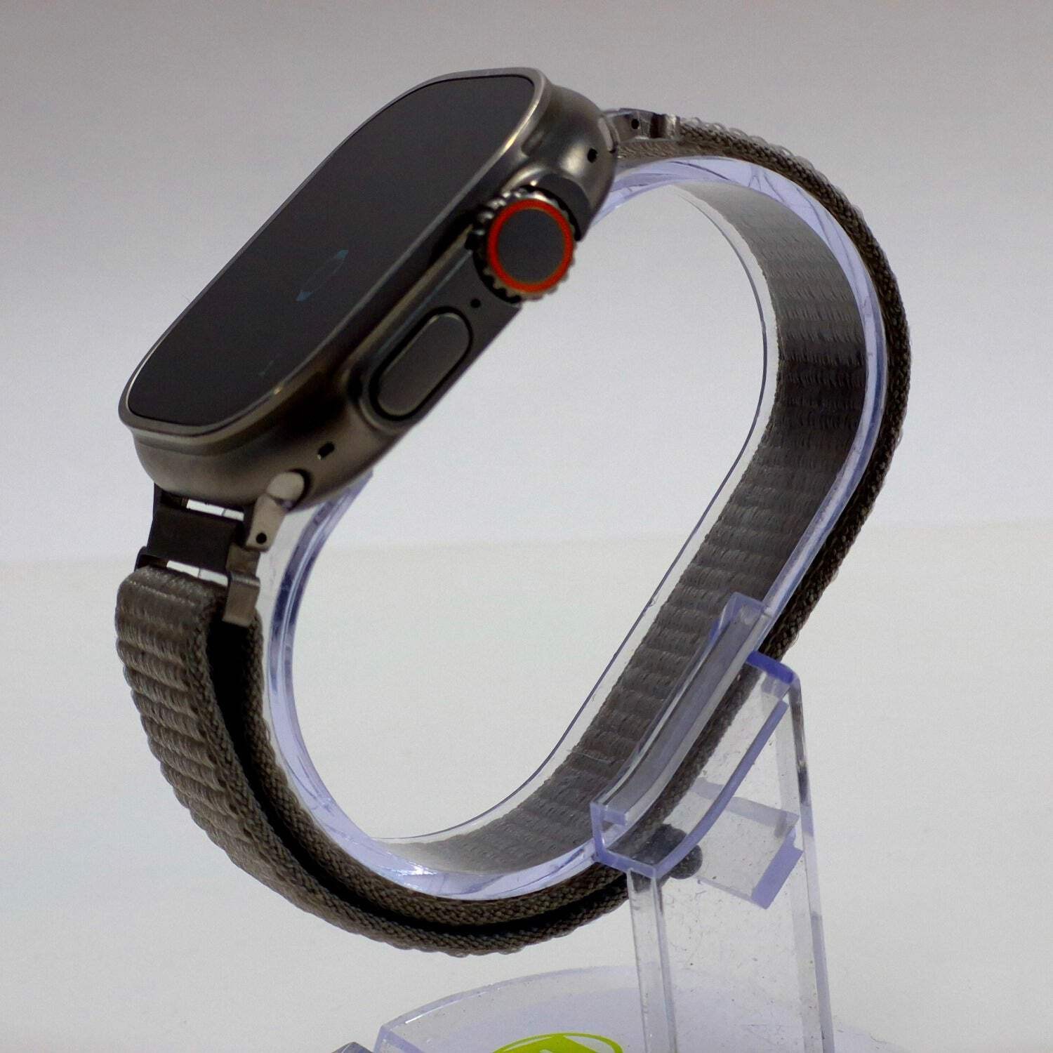 Unlocked Apple Watch Ultra 49MM Natural Titanium Green/Gray Trail Loop A2622