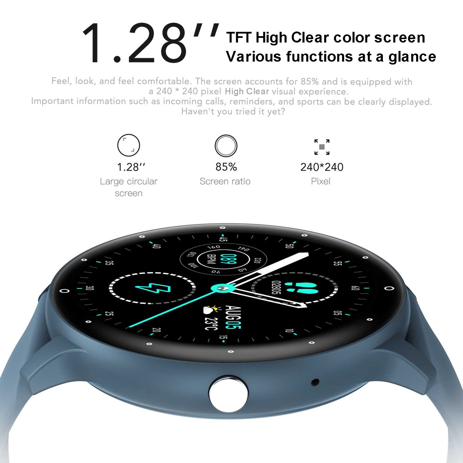 Smart .28-inch High-Clear TFT Screen Health Monitoring Sleep NYOT