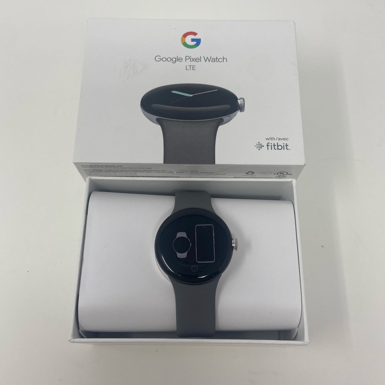 Google Pixel Watch Wi-Fi 41mm Polished Silver/Charcoal GA03305-US