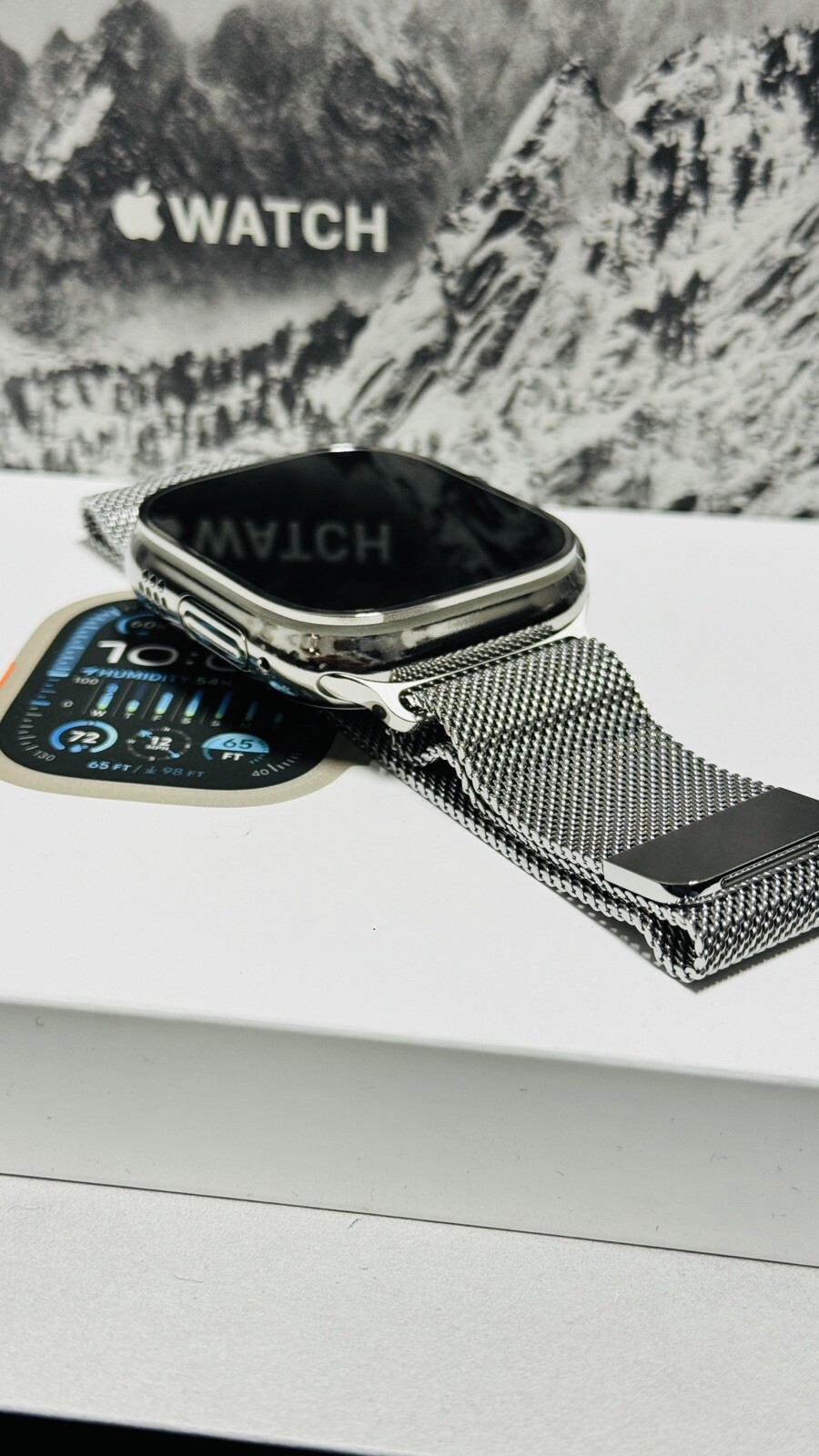 Apple Watch ULTRA 3 49mm CUSTOM Diamond Polished with Apple Milanese Loop