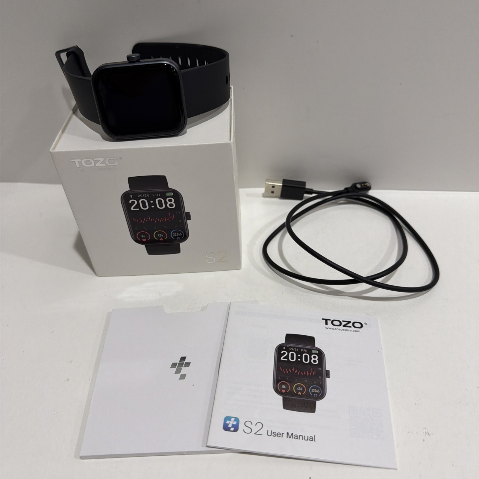 TOZO S2 Smart Watch Alexa Built-In Fitness Tracker Works W/iPhone & Android