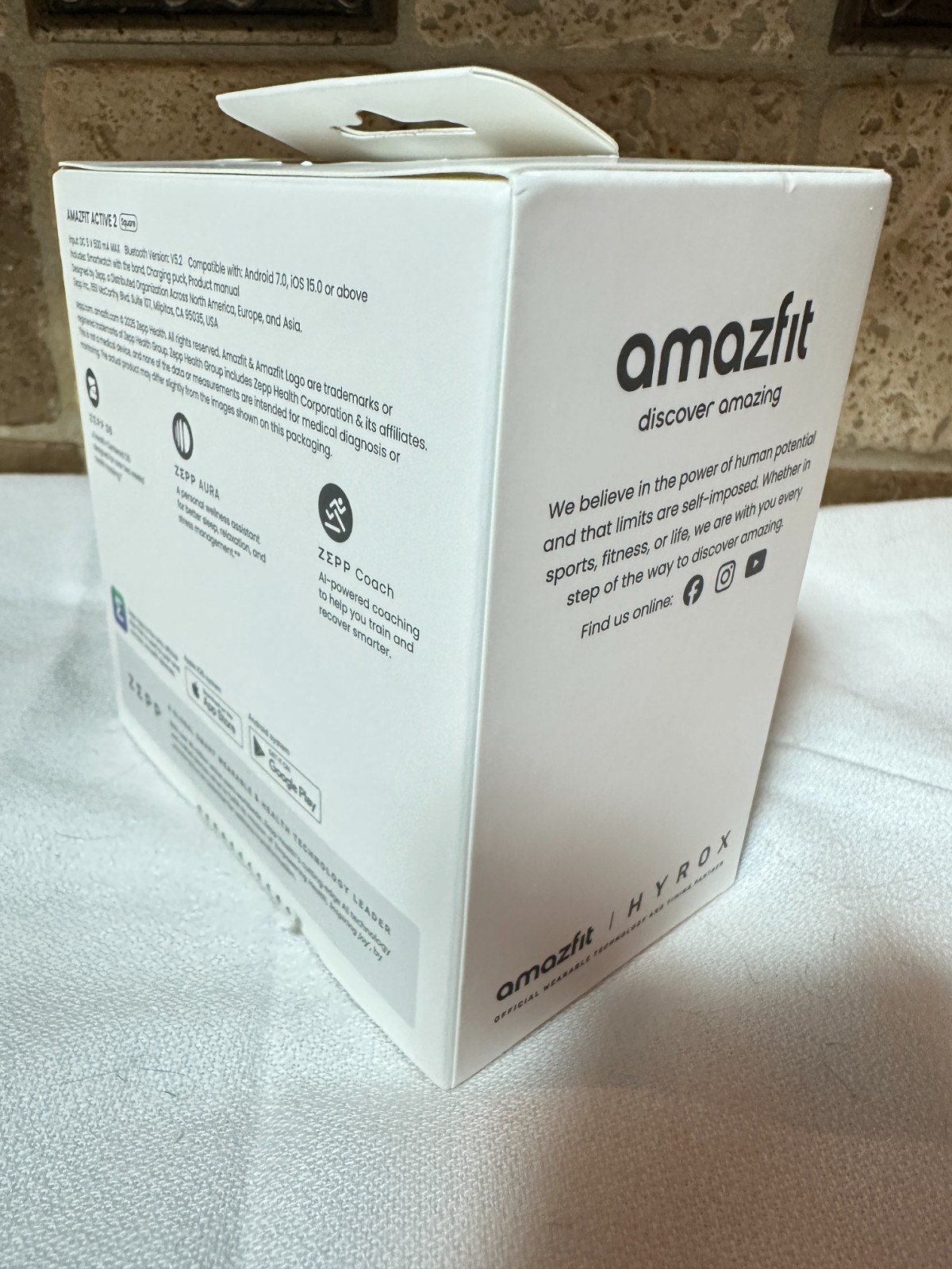 Amazfit Active 2 Premium Smart Watch (Square) Black Leather Sapphire Glass