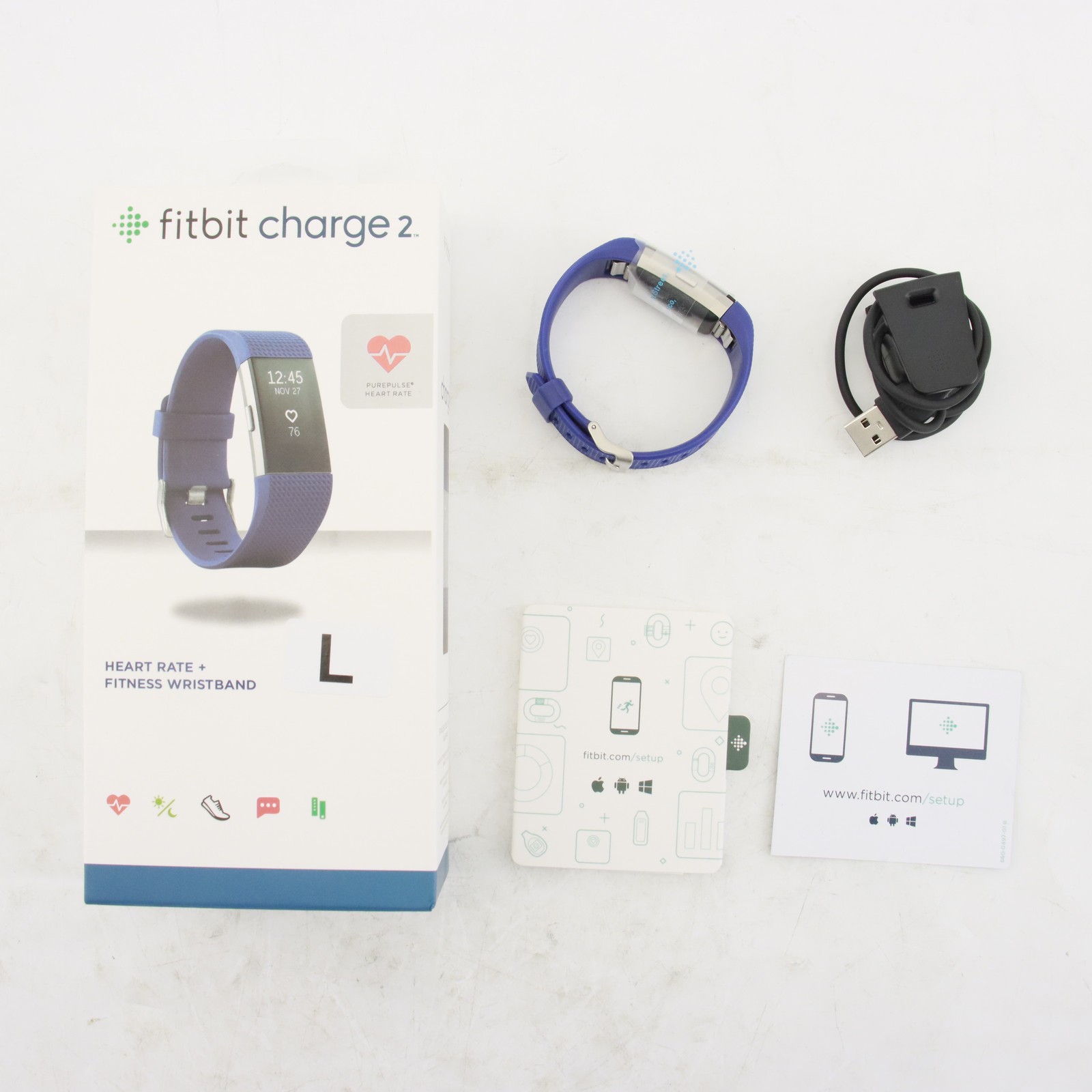 New Fitbit Charge 2 Heart Rate Monitor Fitness Tracker Multicolor (S + L) US